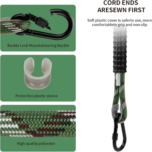 Miniatura 4 de Hamaca de cuerda de columpio de árbol resistente, correas ajustables extensibles para colgar, mosquetones de 1000 libras para todos los columpios