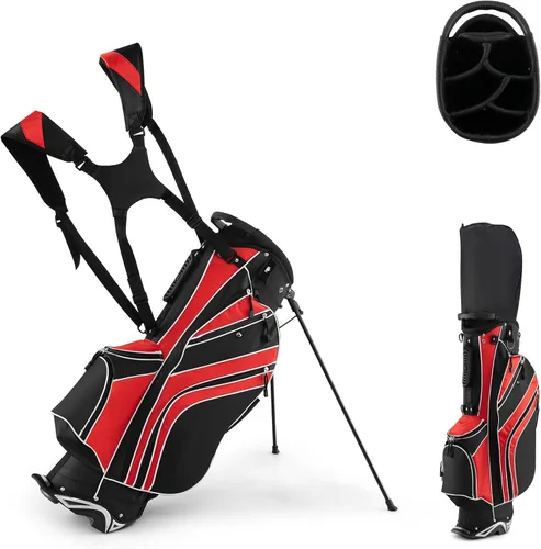 Miniatura 9 de ULTIMATE Bolsa de golf con divisores superiores de 6 vías, bolsa de golf con bolsillos y bolsa refrigeradora, bolsa de golf ligera y portátil