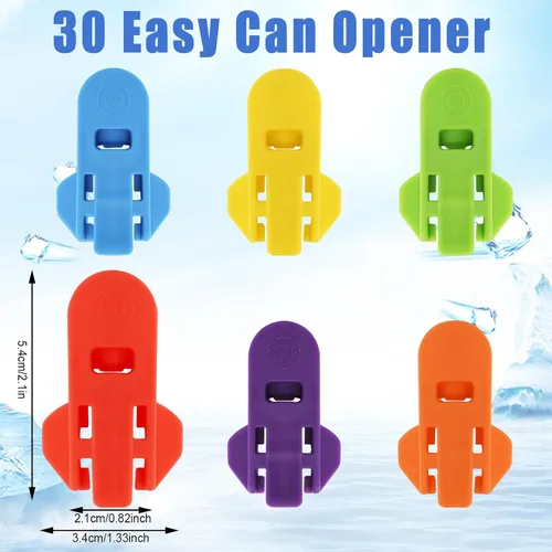 Miniatura 2 de Abrelatas manuales fáciles, paquete de 30 abrelatas de cerveza de soda colorida, abrelatas de plástico de alta calidad, abrelatas de latas