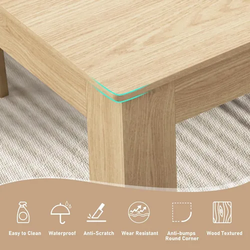 Miniatura 5 de Mesa de comedor extensible de 59 a 86 pulgadas para 6 a 10 personas, mesa de comedor de madera, mesa extensible moderna para reuniones, reuniones