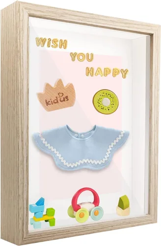 Miniatura 35 de Caja expositora de 8 x 8 pulgadas con calcomanías de letras, vitrina para recuerdos, artículos de bebé, recuerdos de boda, manualidades, boletos