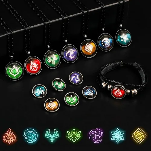 Miniatura 6 de XUBWVW Genshin Impact - Collar de impacto con diseño de ojo de Dios, regalo inspirado en cosplay, regalo para los amantes del juego, colgante
