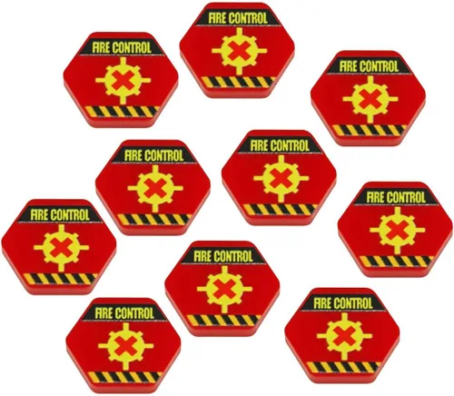 Miniatura 11 de LITKO Juego de fichas de efectos de daño Mecha Compatible con BattleTech Fichas hexagonales rojas (efectos de daño)