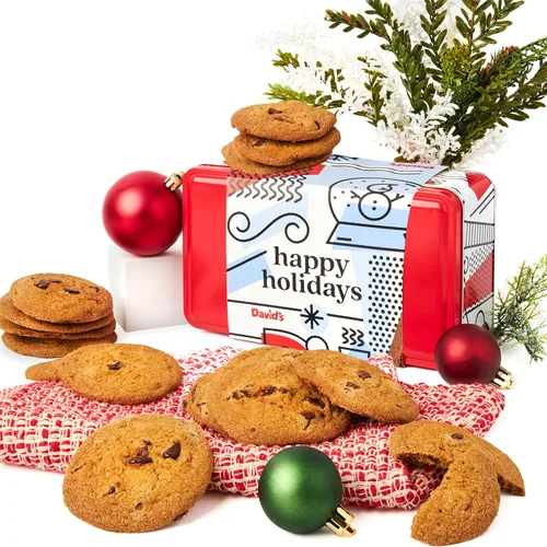 Miniatura 14 de David's Cookies Winter Wonderland Pecan Meltaways Tin - Paquete de galletas gourmet de Navidad para la familia y los amigos - Deliciosas y suaves