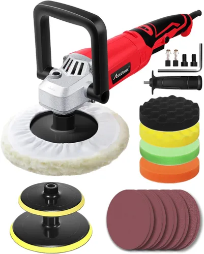 AVID POWER Pulidora de Búfer para Automóvil, 1200W 7 Pulgadas/6 Pulgadas Pulidora Rotatoria Encerador, 6 Velocidades Variables 1600-3500 RPM, Mango