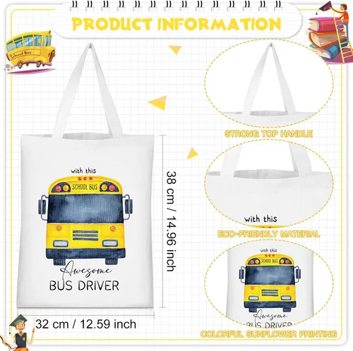 Miniatura 4 de Unittype 4 piezas de regalos de Navidad para conductores de autobús escolar, incluyendo bolsas de mano y bolsa de maquillaje para mujer, regalos