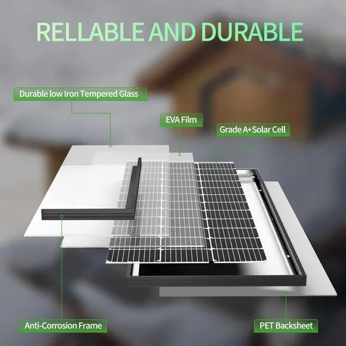 Miniatura 8 de JJN Panel solar de 100 W, paneles solares de 12 voltios de alta eficiencia tipo N 16BB, módulo de carga fotovoltaica de alta tasa de conversión