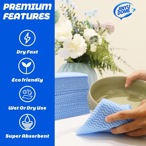 Miniatura 4 de Handi Wipes - Paños reutilizables, rollo de toalla de limpieza de cocina desechable azul, paño en J resistente, 100 unidades azul 100