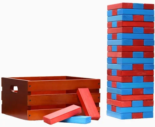 Miniatura 8 de Tailgating Pros Maderas gigantes de primera calidad con caja manchada: ¡elige los colores de tu equipo! Juego gigante para patio al aire libre