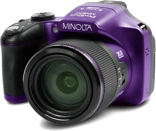Miniatura 2 de MINOLTA MN67Z - Cámara digital de puente FHD de 20 MP / 1080P con zoom óptico de 67x (morado) Paquete con tarjeta de memoria de 32 GB + bolsa