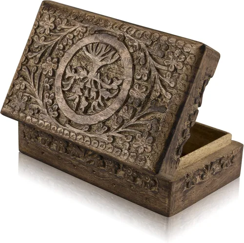 Grandes ideas de regalo de cumpleaños, caja de joyería decorativa hecha a mano con árbol de la vida, caja del tesoro, organizador de joyas, caja de