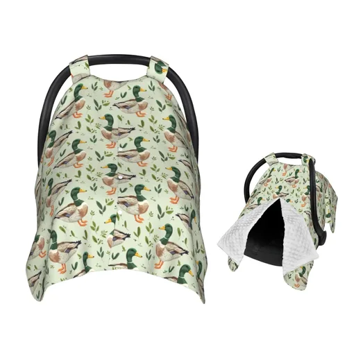 Linda manta para asiento de auto de bebé de pato de malardo, cubierta de lactancia para recién nacido, manta para regalo de ducha de recién nacido