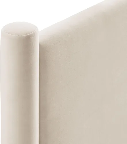 Miniatura 7 de Modway Rael - Cabecero tapizado para cama individual con pilares en Alabastro – Cabecero de terciopelo – Cabecero de terciopelo de terciopelo