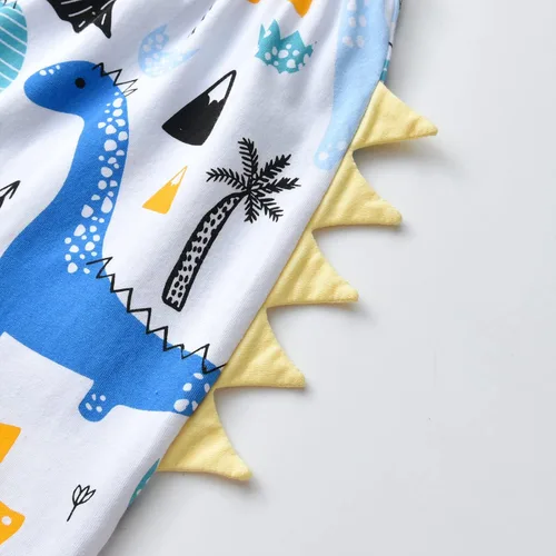 Miniatura 6 de Conjunto de 3 piezas de ropa de bebé recién nacido con estampado de manga larga + pantalones + sombrero