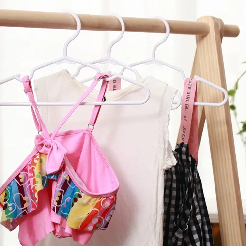 Miniatura 7 de Perchas para ropa de bebé, paquete de 120 perchas de plástico blanco para niños, 11.5 pulgadas, ahorro de espacio, antideslizantes, para bebés