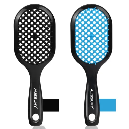 Miniatura 11 de Paquete de 4 cepillos de cabello desenredante ventilados – Cepillo desenredante con cerdas suaves para sin esfuerzo – Ideal para cabello húmedo seco
