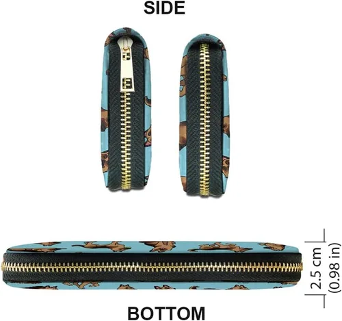 Miniatura 3 de WIRESTER Cartera de piel sintética con tarjetero y cremallera alrededor de la cartera larga para mujer