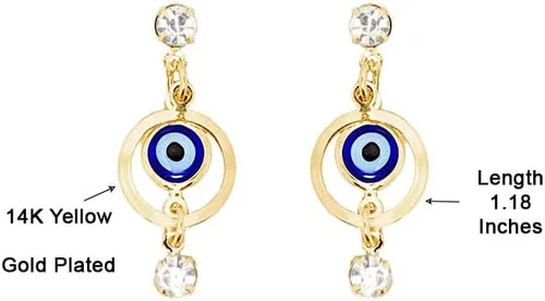 Miniatura 3 de Collar de ojo turco chapado en oro amarillo de 14 quilates, cadena con dije de amuleto de ojos azules, protección de Ojo Turco, Cabalá, ajustable