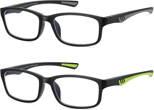 LKEYE Gafas de Lectura Deportivas para Hombre con Lentes Fotocromáticas, Bloqueo de Luz Azul, para Computadora, Estilo Ancho, Bisagra de Resorte,