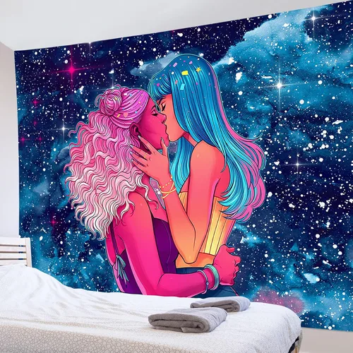 Miniatura 13 de HVEST Tapiz de fase lunar para colgar en la pared, cielo morado con nubes, estrellas, decoración de pared celestial, paisaje natural, decoración