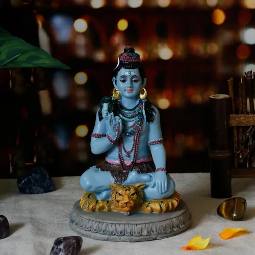Miniatura 3 de alikiki Estatua hindú de Dios Señor Shiva – 5.7 pulgadas de alto, ídolo Shiva Murti Pooja, artículo Puja Diwali regalos para boda india, baby