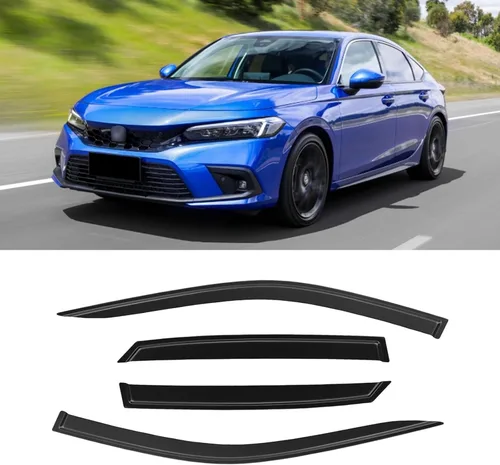 Miniatura 9 de Visera de ventana para Honda Civic 2022-2025, protectores de lluvia de canal exterior, escudos, deflector de ventilación, sombra, viento, humo
