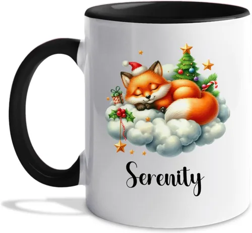 Miniatura 30 de Taza de café de Papá Noel con nombre personalizado – Taza de Papá Noel personalizada, 11 onzas y 15 onzas, bonita taza de cerámica blanca regalo