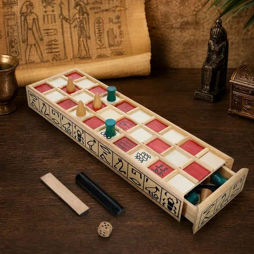 Miniatura 9 de WE Games Senet - Juego de mesa egipcio hecho a mano de madera maciza para educación histórica, apreciación cultural y estrategia, juego antiguo