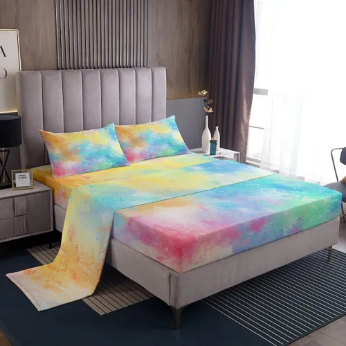 Miniatura 12 de Manfei Honeycomb - Juego de sábanas con diseño de mando de videojuegos tamaño Twin, juego de ropa de cama geométrica azul con controlador
