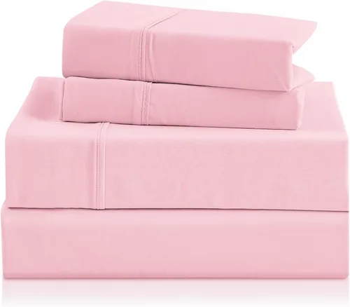 Miniatura 25 de CozySmile Juego de sábanas transpirables y refrescantes, sábanas de lujo de 4 piezas con bolsillo profundo para cama de tamaño matrimonial, se Beige