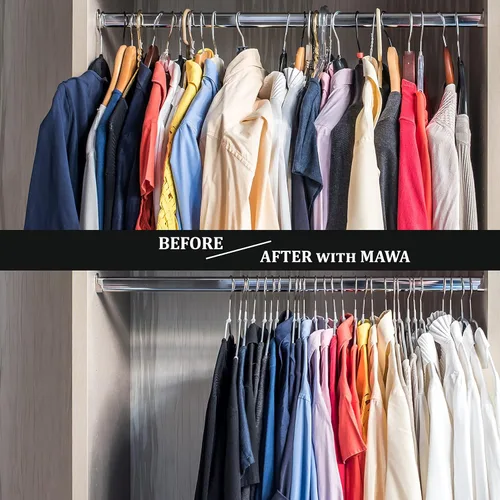 Miniatura 2 de Mawa de Reston Lloyd, Serie Euro Ultra-Delgada, Gancho Antideslizante de Ahorro de Espacio, Estilo 40/PT para Camisetas, Blusas y Vestidos de Sol