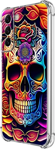 Miniatura 8 de Funda para Galaxy S22, Protección Azul con Flores de Mariposa y Rosas, Funda Anti-Choque y Anti-Arañazos de TPU de Cuerpo Completo para Samsung