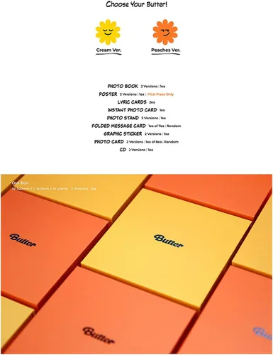 Miniatura 3 de Álbum BTS - [Butter] (versión crema) CD-R + libro de fotos + tarjetas líricas + tarjeta de foto instantánea + soporte de fotos + tarjeta de mensaje