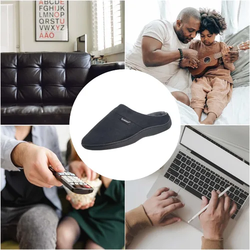 Miniatura 4 de Pantufla Isotoner con talón abierto, con espuma viscoelástica, suela interior y exterior, para hombre