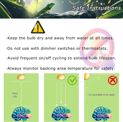 Miniatura 6 de Bombillas UVA de 60 W para lámpara de calor para reptiles, luz de punto de sol para dragón barbudo, lagarto, tortuga, pollitos y anfibios, luz solar