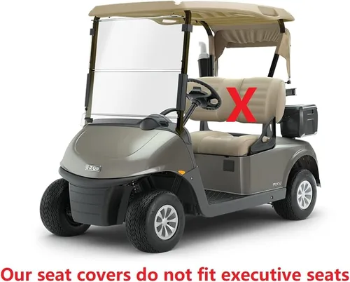 Miniatura 7 de Huskey - 4 fundas de asiento delantero/trasero para carrito de golf EZGO RXV 2008-UP G&E Modelos G&E, costuras de diamante negro y azul de dos tonos
