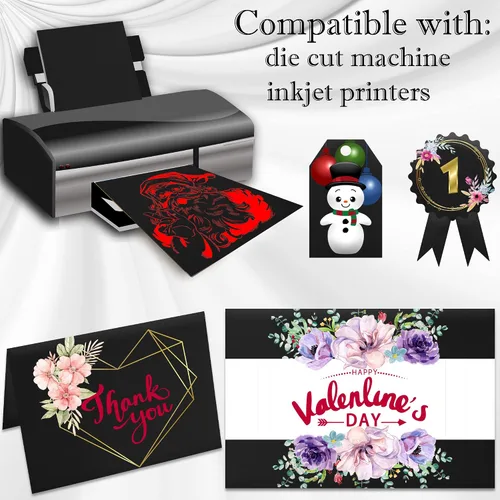 Miniatura 3 de 24 hojas de papel de cartulina negro de 8,5 x 11 pulgadas para tarjetas DIY, invitaciones, álbumes de recortes y otras manualidades (250 gsm/92 lb)