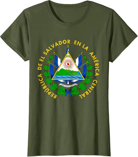 Miniatura 76 de Camiseta con diseño de emblema de la bandera de El Salvador