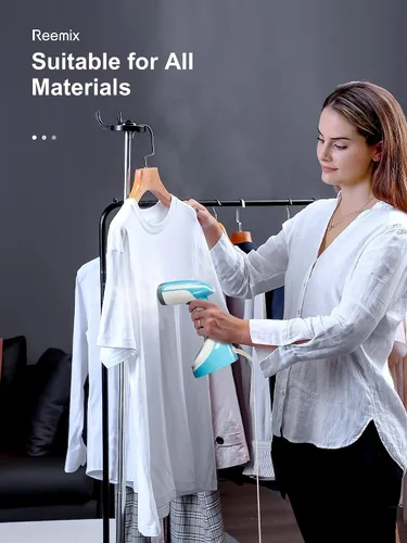 Miniatura 7 de Reemix Vaporizador para Ropa, Diseño Plegable de Mano, Removedor de Arrugas para Ropa, Vapor Penetrante Fuerte de 20g/min, Calentamiento Rápido