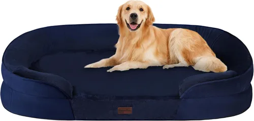 Miniatura 25 de Dwanton - Cama ortopédica para perros medianos con espuma de memoria con gel, sofá impermeable para perros, cama lavable para mascotas con cojín