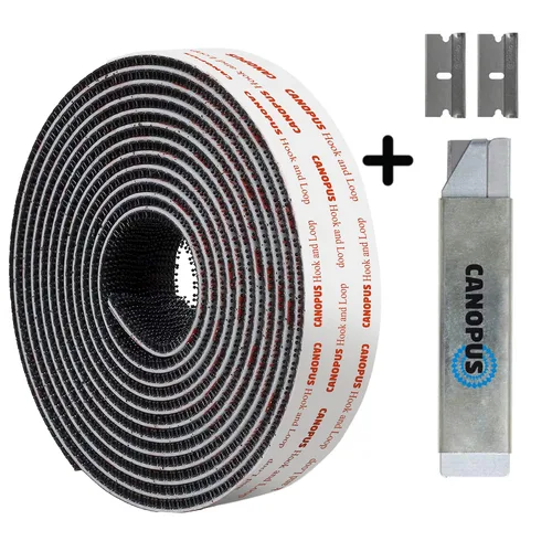 Miniatura 4 de CANOPUS SJ3550 250 - Cinta de bloqueo con cierre de gancho y bucle, color negro para colgar imágenes, letreros y pantallas, controles remotos