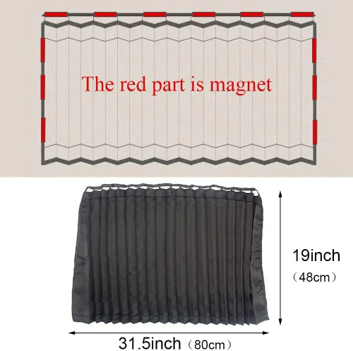 Miniatura 4 de Ovege Parasol para Ventana de Coche - Cortina Parasol para Ventana Lateral, Plisada Sedosa Protección UV Privacidad, Bebé Succión Magnética