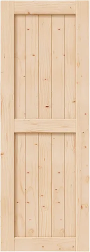 EaseLife - Puerta corrediza de granero de madera de 28 x 84 pulgadas, puertas interiores, montaje DIY, losa de paneles de abeto natural macizo,