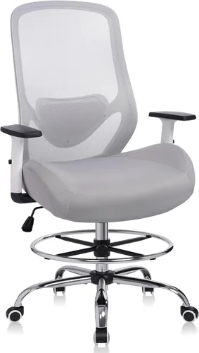 Silla de dibujo de oficina, silla de oficina ergonómica ajustable de altura alta con reposapiés, silla de escritorio con respaldo alto con