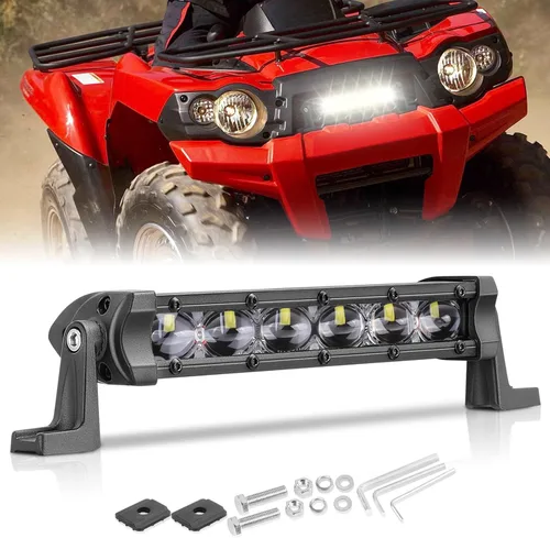 Miniatura 14 de Niwaker - Barra de luz LED ámbar de 6 pulgadas, 2 cápsulas LED de inundación de 96 W, barra de luz de conducción de una sola fila, luces de marcha