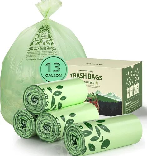Miniatura 8 de AYOTEE - 200 bolsas de basura pequeñas compostables, bolsas de basura compostables de 1.2 galones, bolsas de compost fuertes sin perfume, se adaptan