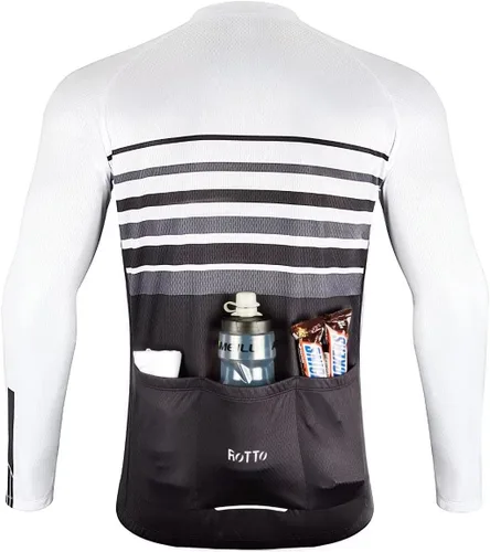 Miniatura 3 de ROTTO Camiseta de ciclismo para hombre, manga larga, línea simple, serie