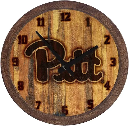 Miniatura 136 de The Fan-Brand NCAA Oklahoma Sooners: Reloj de pared con parte superior de barril de imitación para decoración de bar, decoración de fiesta