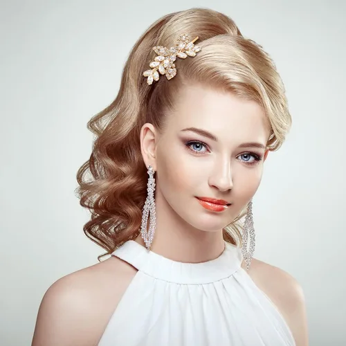 Miniatura 6 de Waydress 4 pinzas para el pelo con diamantes de imitación para boda, pasador de pelo de novia, diseño de hojas decorativas, accesorios de horquilla