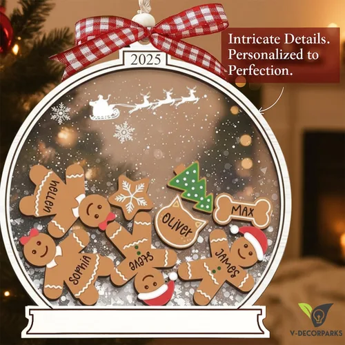 Miniatura 7 de Adornos de Navidad personalizados 2025 – Adornos personalizados de globo de nieve para familias de 2, 3, 4, 5, 6, 7, 8, 9 y 10 miembros, adorno